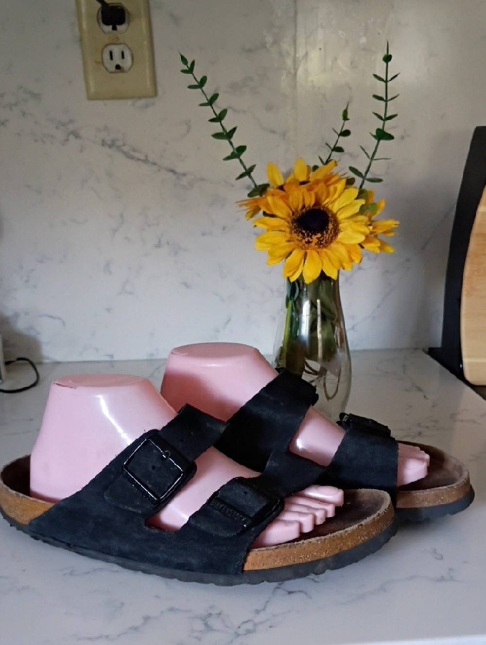Birkenstock Black Suede Double-Strap Sandals
